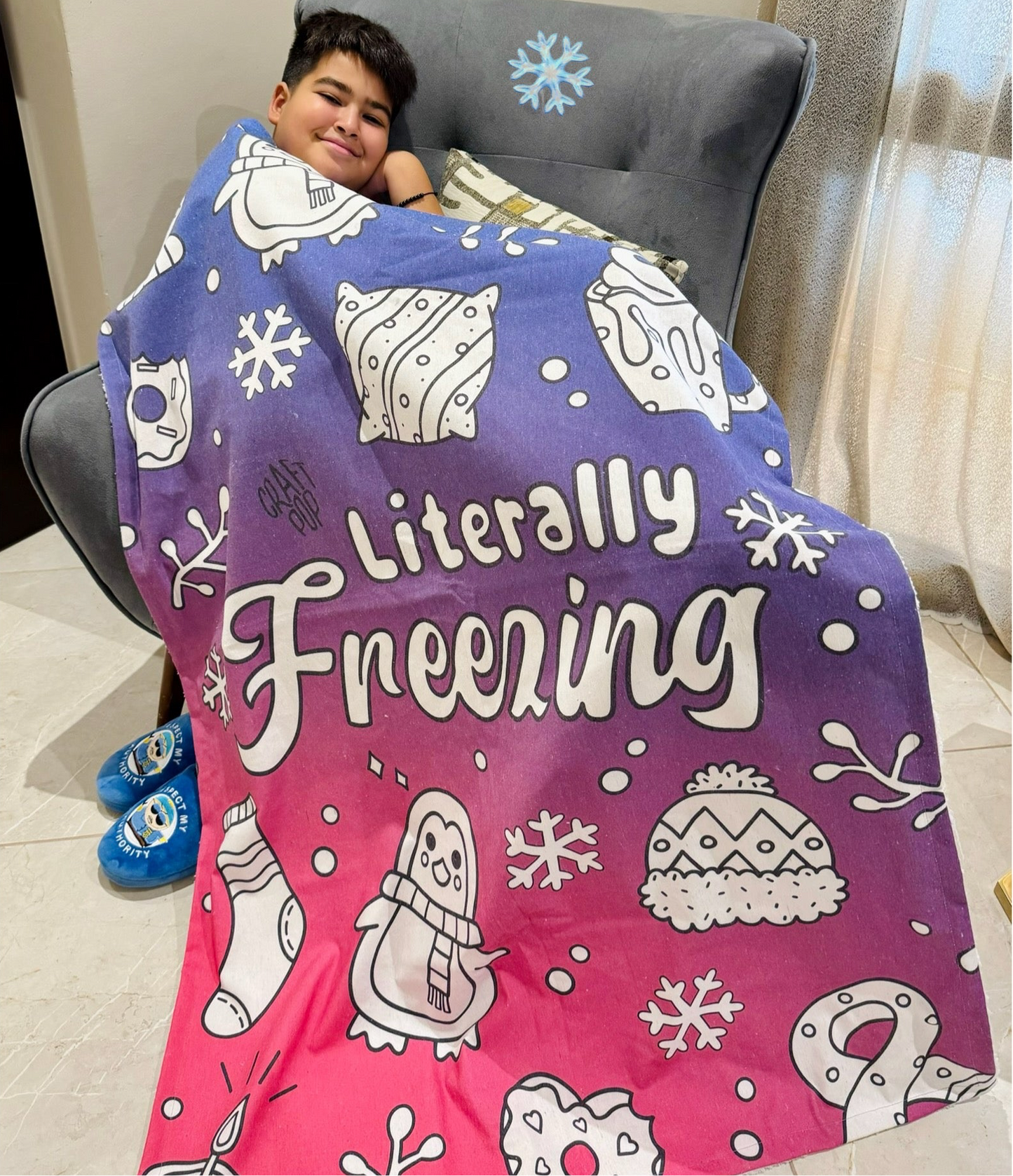 Literally Freezing Colouring Blanket