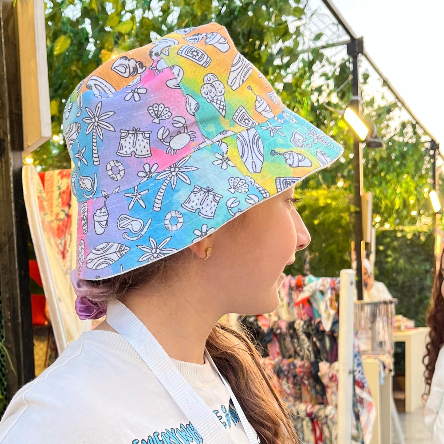 Tie Dye colouring bucket hat