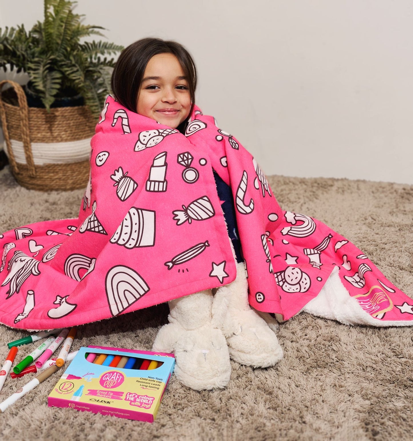 Unicorn colouring blanket