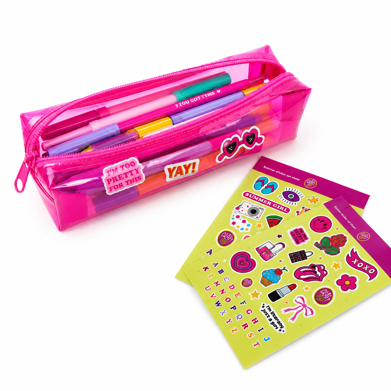 Stick & Pop pencil case - Pink