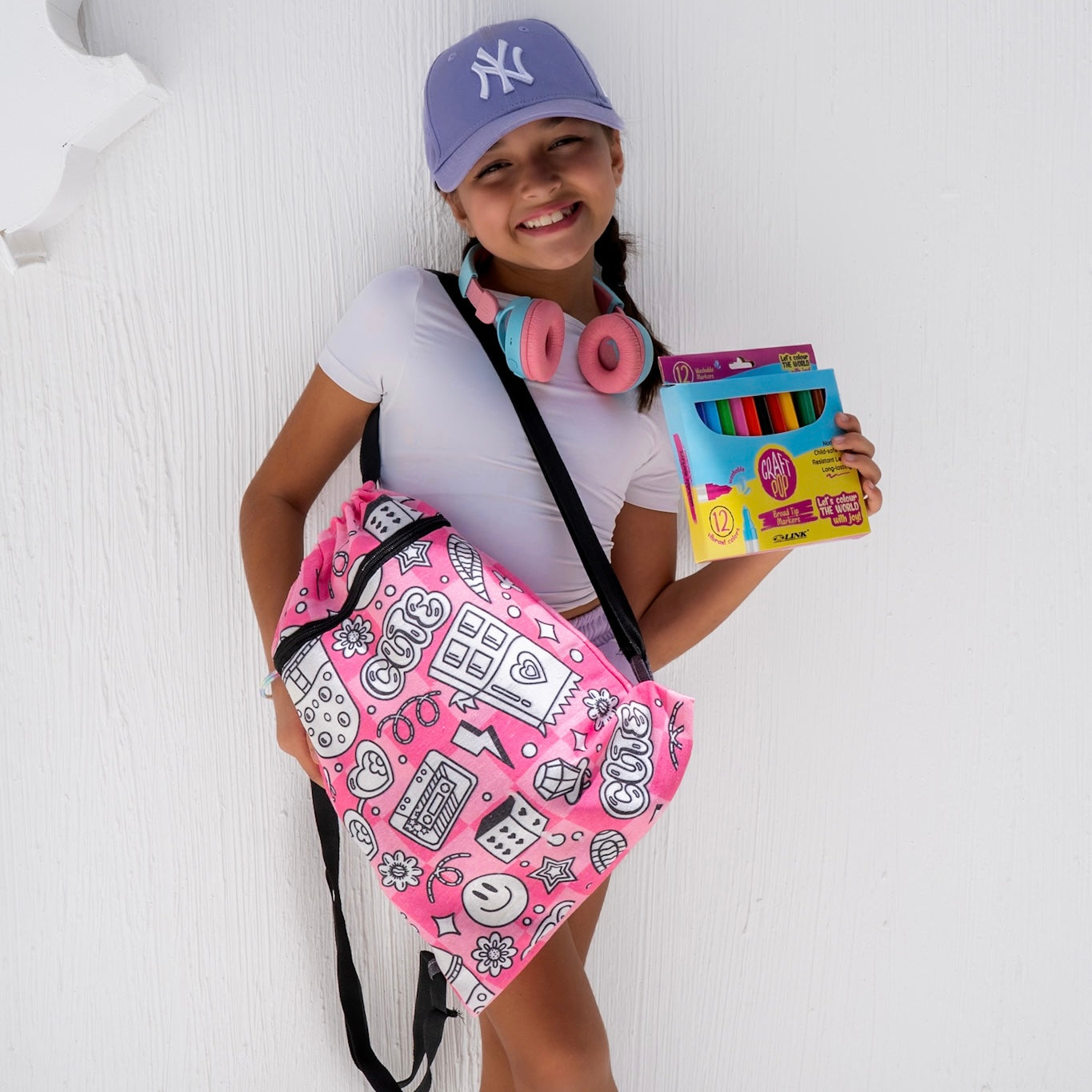 Cute Girl Drawstring Bag