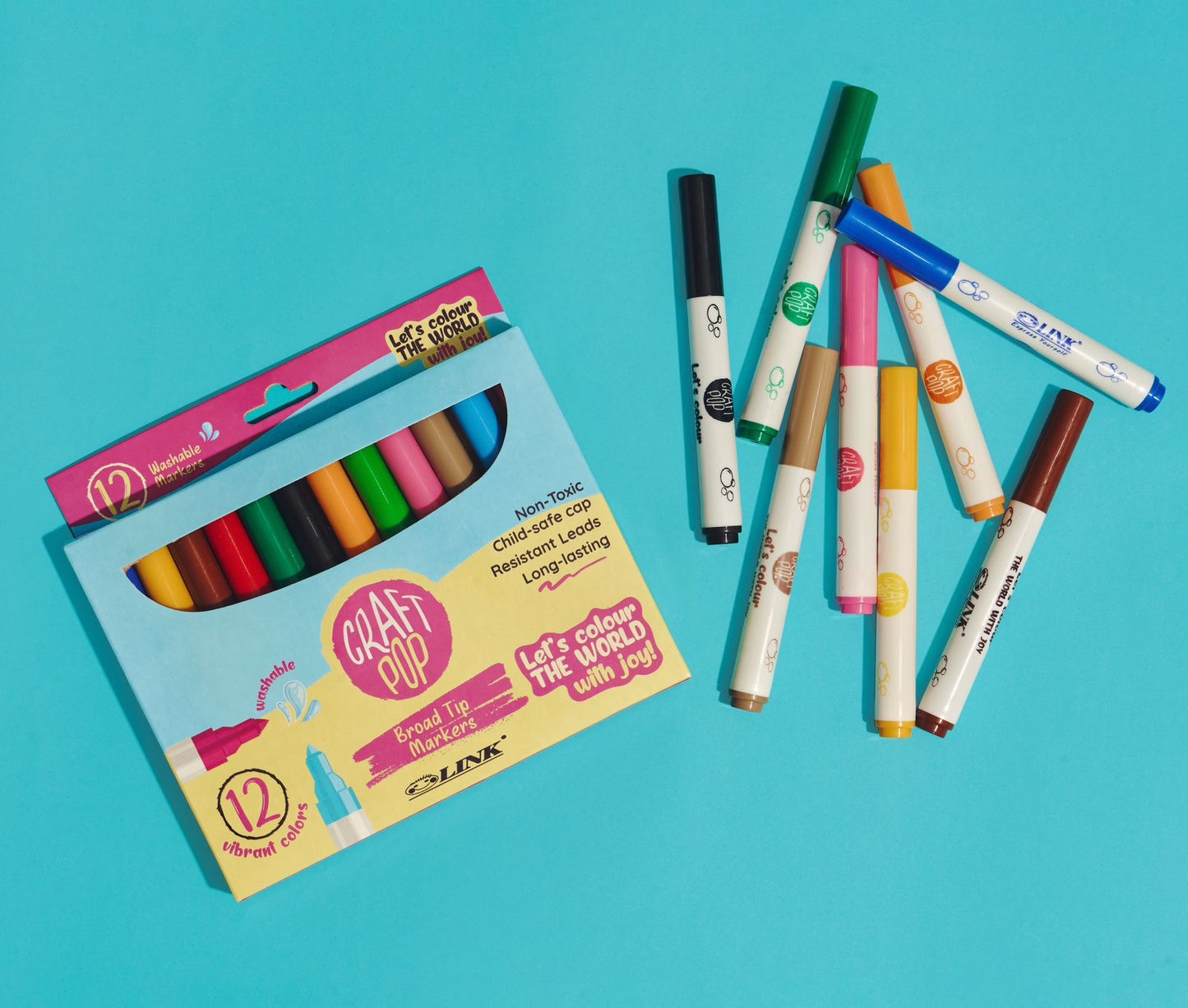 Washable vibrant markers (12)