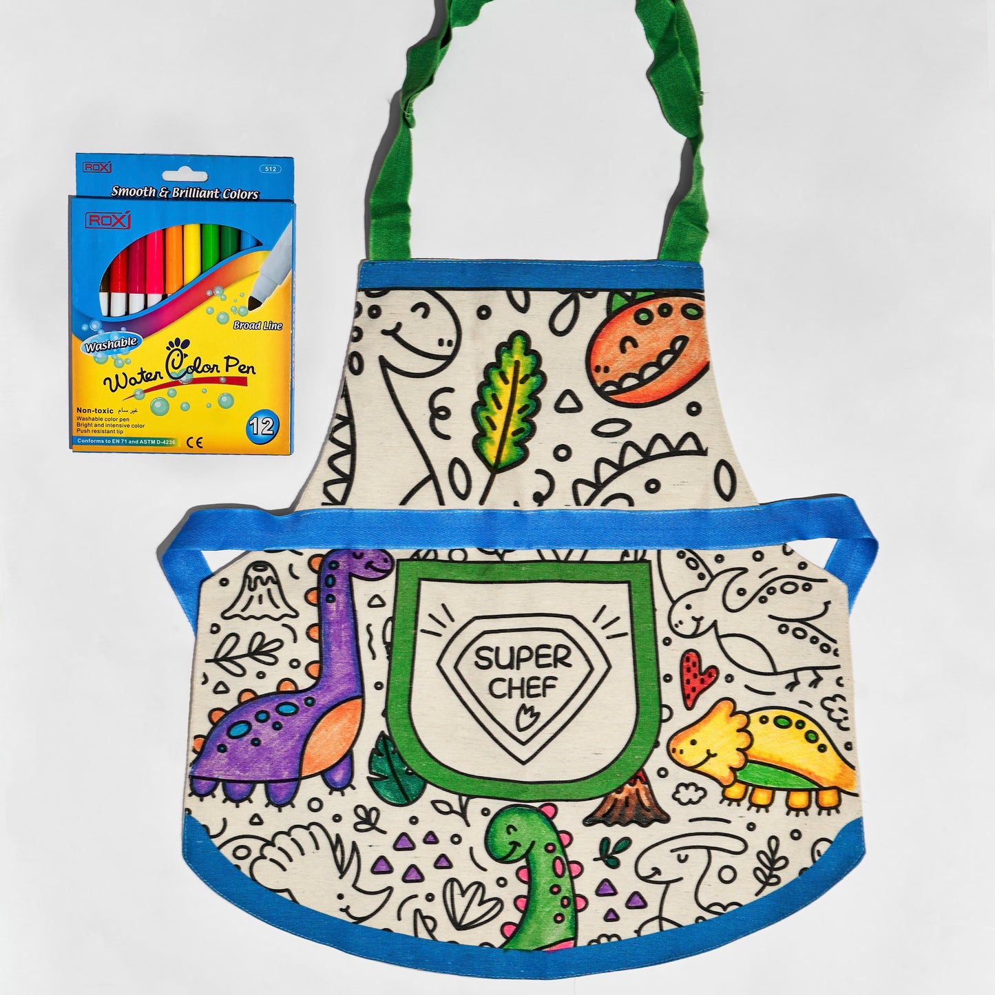 Dinosaur friends Colouring apron