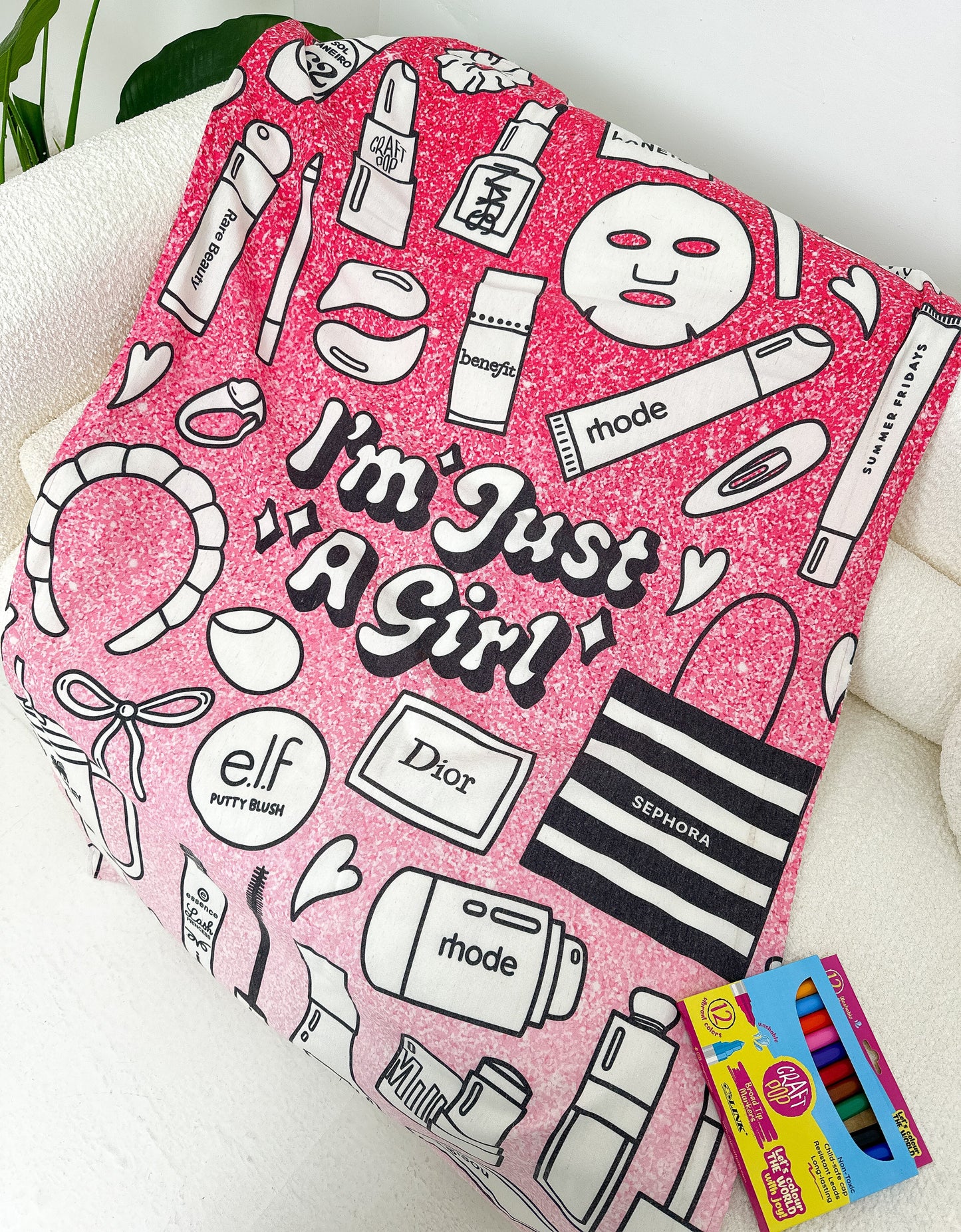 Just a Girl Colouring Blanket