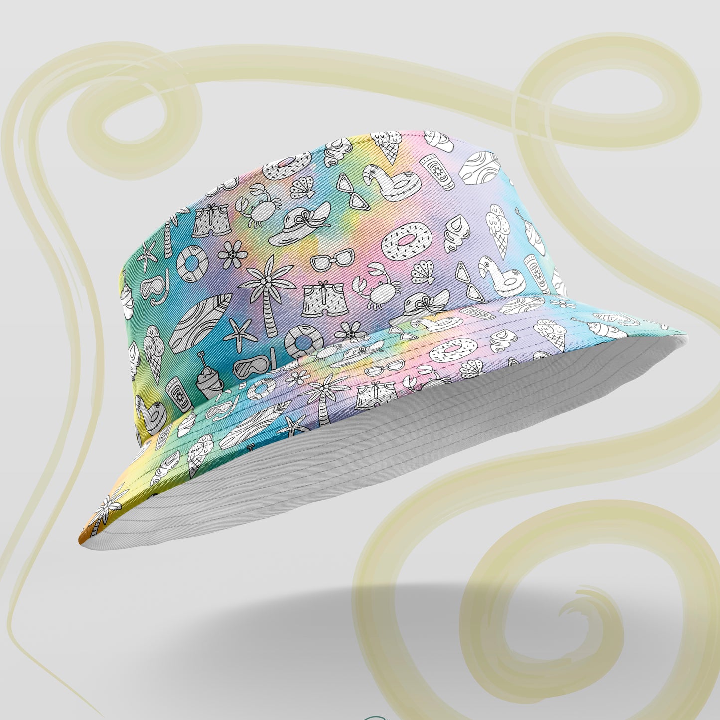 Tie Dye colouring bucket hat