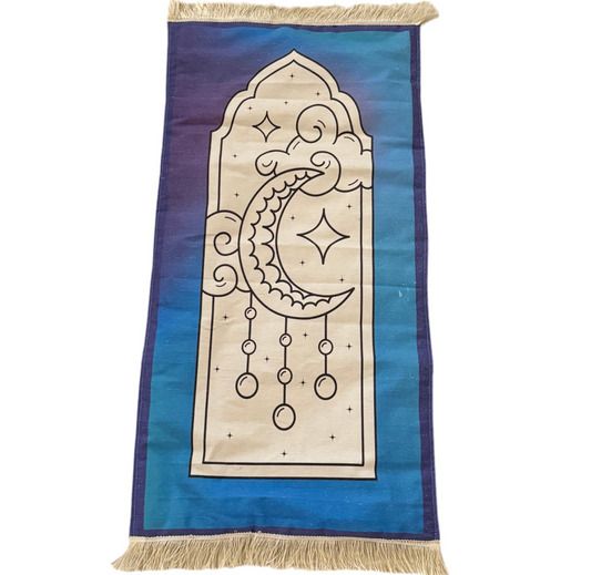 Crescent blue colouring prayer mat