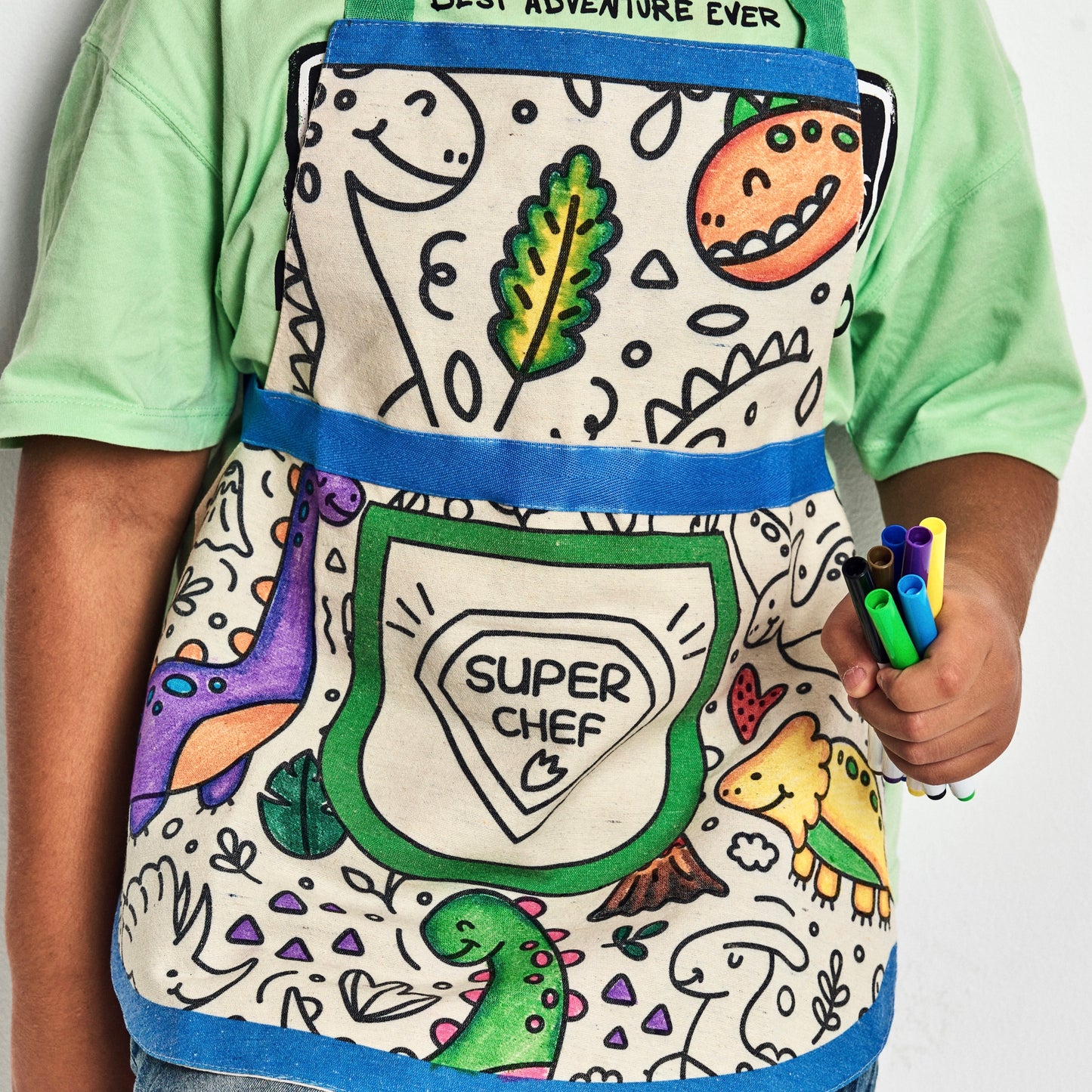 Dinosaur friends Colouring apron