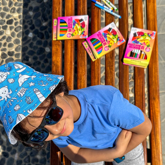 Marine colouring bucket hat