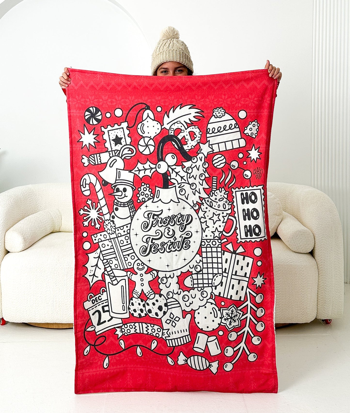 Frosty & Festive Colouring Blanket