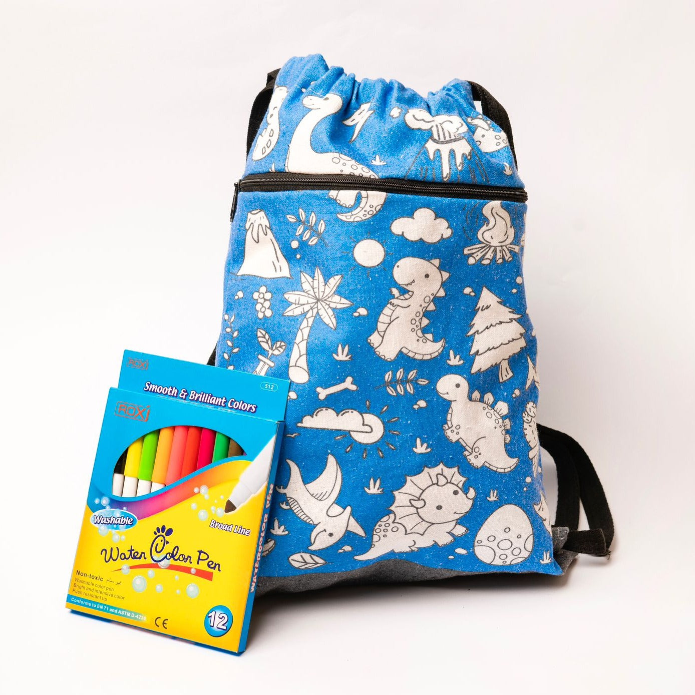 Dino Colouring Drawstring bag